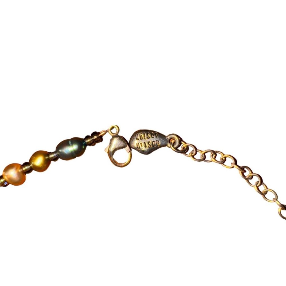 Dustin Design Stone Beaded Strand Necklace Mixed Metal Color - Picture 8 of 9
